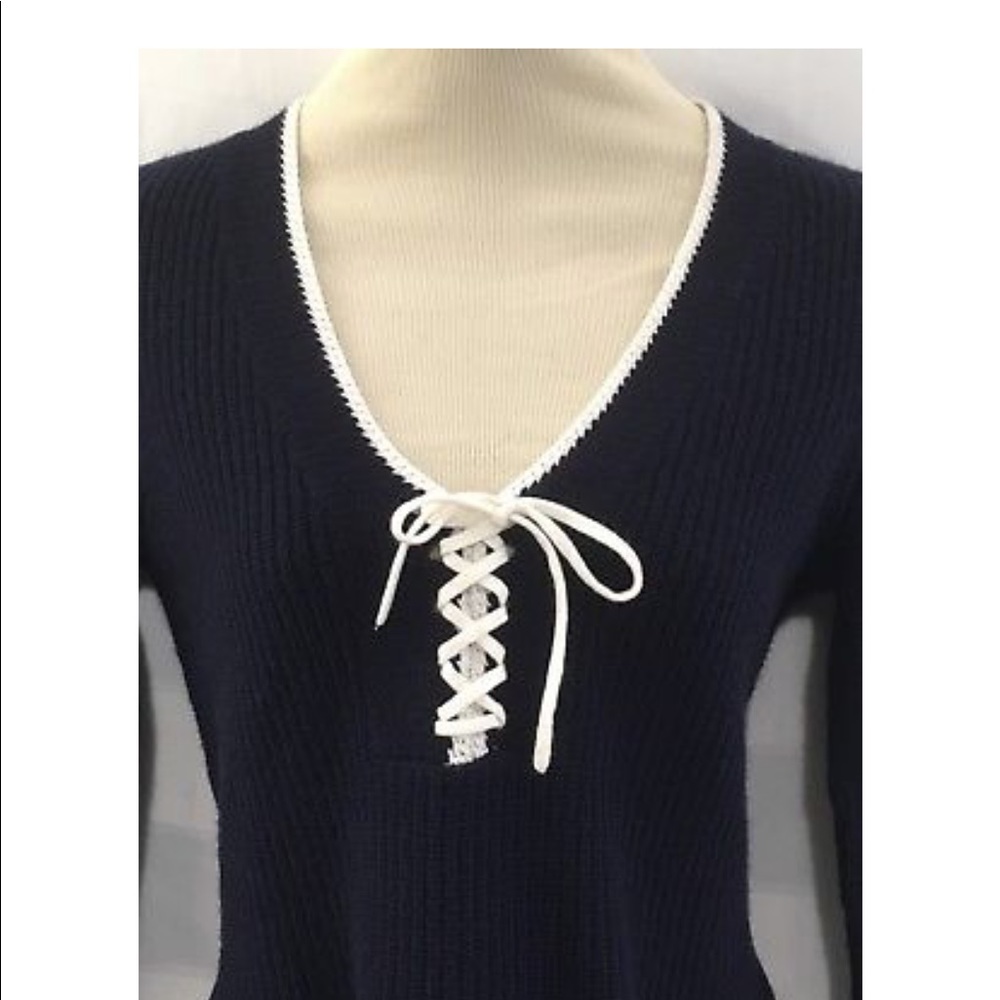 DEREK LAM 10CROSBY Cashmere Blend Peplum Sweat LRG - Picture 4 of 8